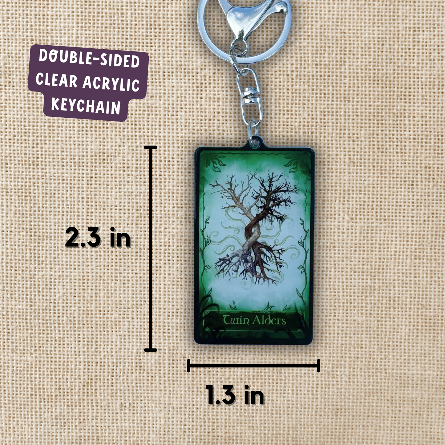 The Twin Alders Card Keychain | One Dark Window Inspired