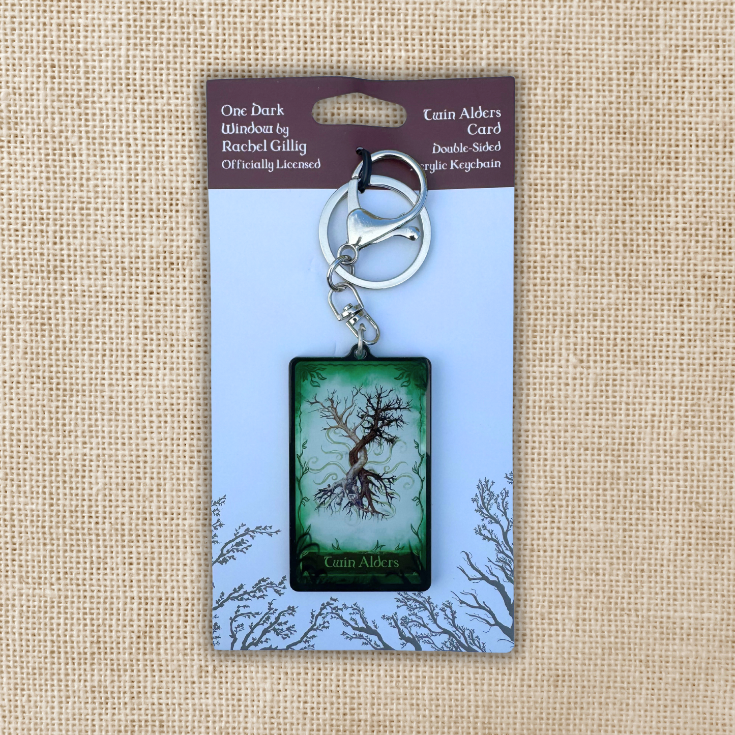 The Twin Alders Card Keychain | One Dark Window Inspired