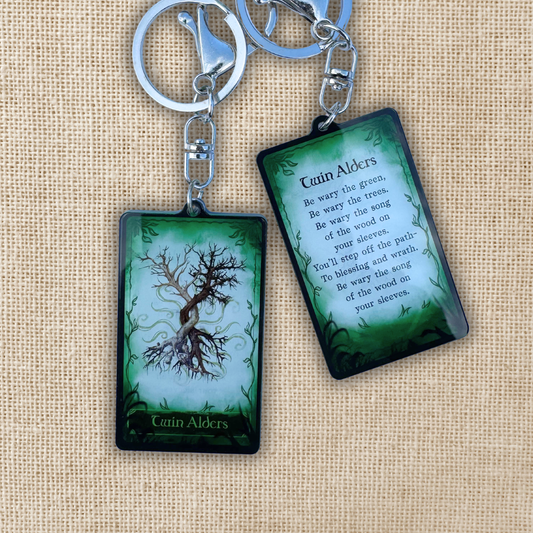 The Twin Alders Card Keychain | One Dark Window Inspired